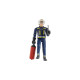 bruder Feuerwehrmann mit Zubehör, Spielfigur(blau/gelb)