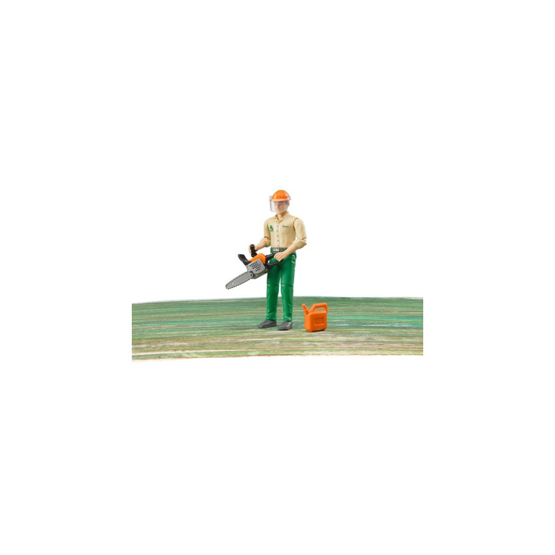 bruder Forstarbeiter mit Zubehör, Spielfigur(grün/beige)