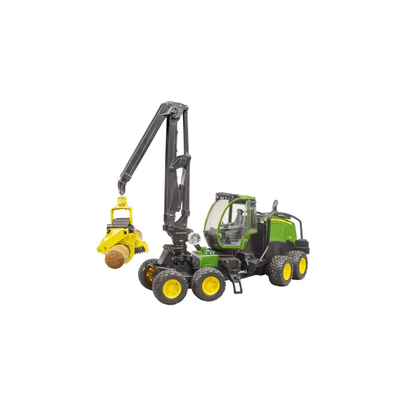 bruder John Deere 1270G Harvester, Modellfahrzeug(grün/schwarz, Inkl. Baumstamm)