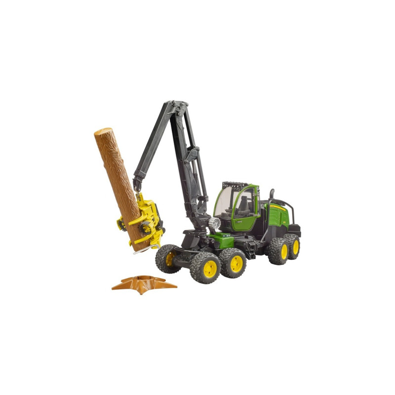 bruder John Deere 1270G Harvester, Modellfahrzeug(grün/schwarz, Inkl. Baumstamm)