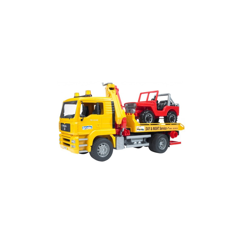 bruder MAN TGA Abschlepp-LKW mit Geländewagen, Modellfahrzeug(ohne Light and Sound Modul)