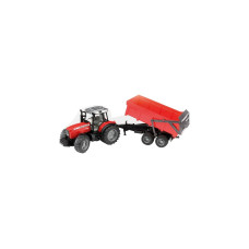 bruder Massey Ferguson 7480, Modellfahrzeug(rot/schwarz, mit Wannenkippanhänger)