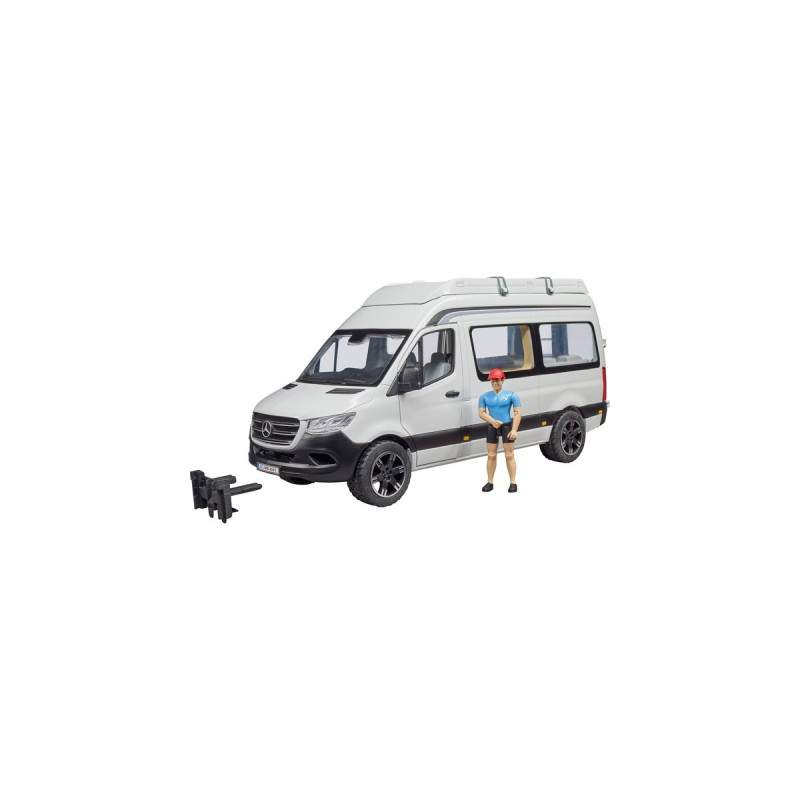 bruder Mercedes Benz Sprinter Camper mit Fahrer, Modellfahrzeug(weiß/schwarz)