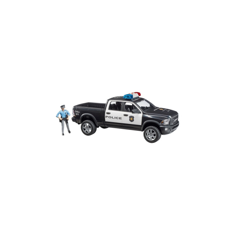 bruder RAM 2500 Polizei Pickup , Modellfahrzeug(schwarz/weiß, Inkl. Polizist)