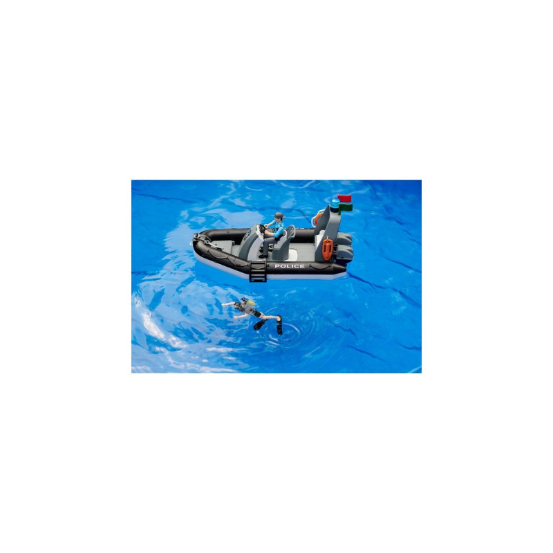 bruder bworld Polizei Schlauchboot, Modellfahrzeug