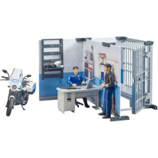 bruder bworld Polizeistation mit Polizeimotorrad, Spielfigur