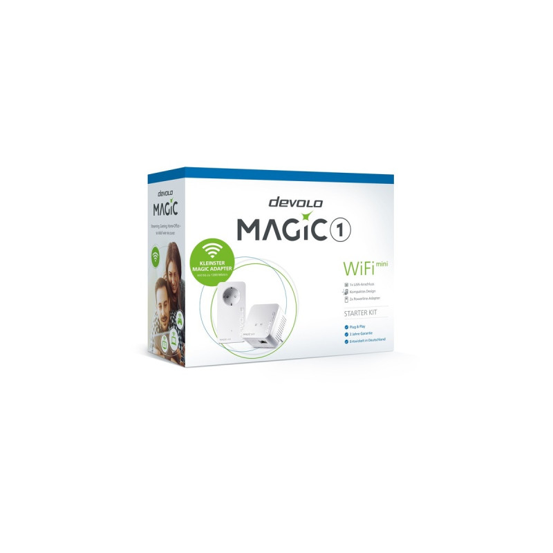 devolo Magic 1 WiFi 2-1-2 Starter Kit mini, Powerline + WLAN(2 Adapter)