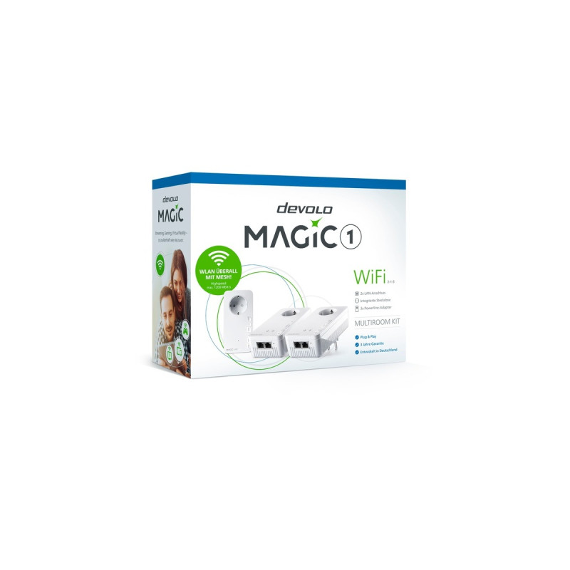 devolo Magic 1 WiFi 2-1-3 Multiroom Kit, Powerline(zwei Adapter)