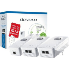 devolo Magic 2 WiFi 6 Multiroom Kit, Powerline(3 Adapter | 1x 1 GbE, 2x 2 GbE Ports)