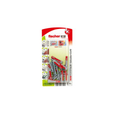 fischer Dübel DUOPOWER 6x30 RB K(hellgrau/rot, 12 Stück, mit Schraube und Aufklebern)