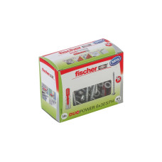 fischer Dübel DUOPOWER 6x30 S PH LD(hellgrau/rot, 50 Stück, mit Schraube)