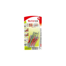 fischer Dübel DUOPOWER 6x50 S K(hellgrau/rot, 4 Stück, mit Schraube)