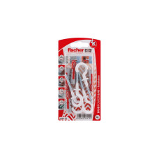fischer Dübel DUOPOWER 8X40 RH N K DE(hellgrau/rot, 4 Stück, mit Rundhaken)