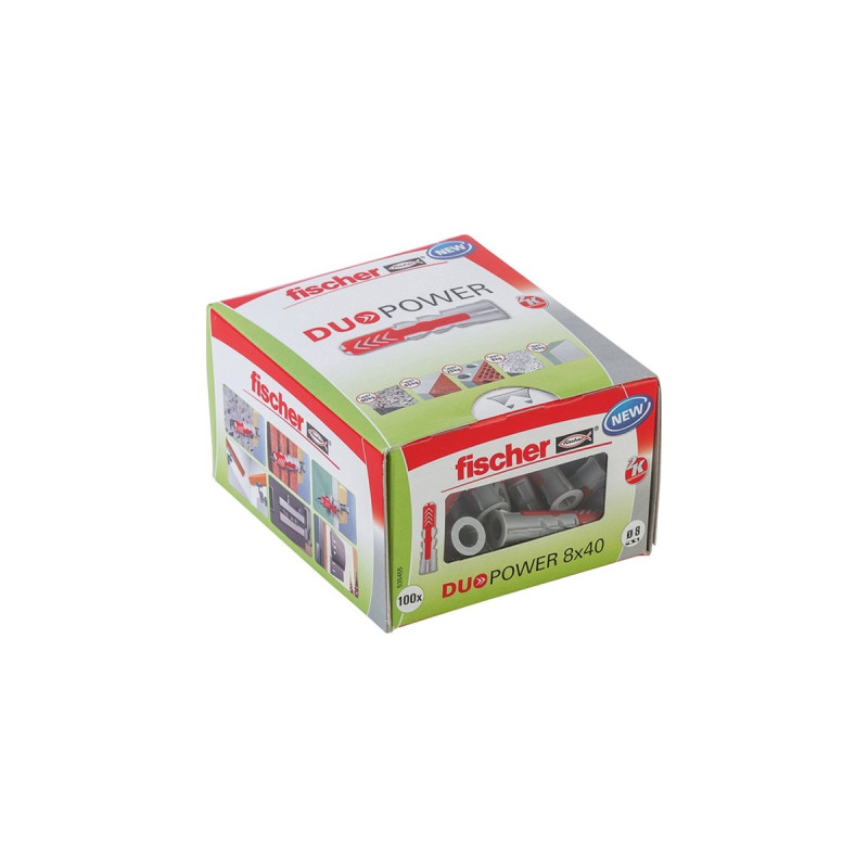 fischer Dübel DUOPOWER 8x40 LD(hellgrau/rot, 100 Stück)