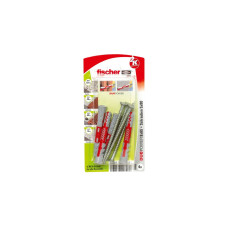 fischer Dübel DUOPOWER 8x65 S K(hellgrau/rot, 4 Stück, mit Schraube)