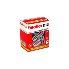 fischer Dübel DuoSeal 6x38 S PH TX A2(hellgrau/rot, 50 Stück, mit rostfreien Schrauben)