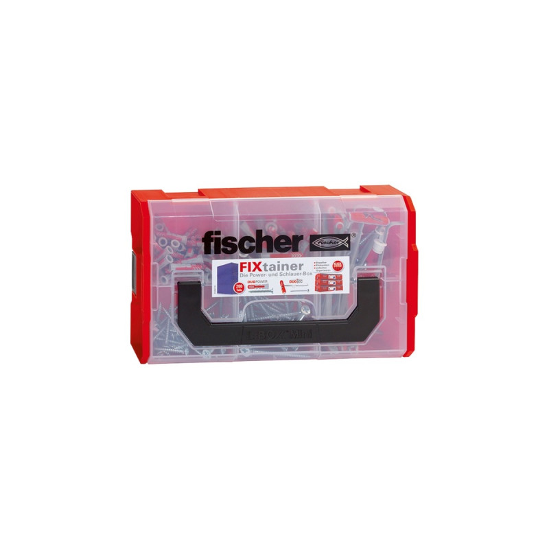 fischer FixTainer-DUOPOWER/DUOTEC, Dübel(hellgrau/rot, mit Schrauben, 200-teilig)