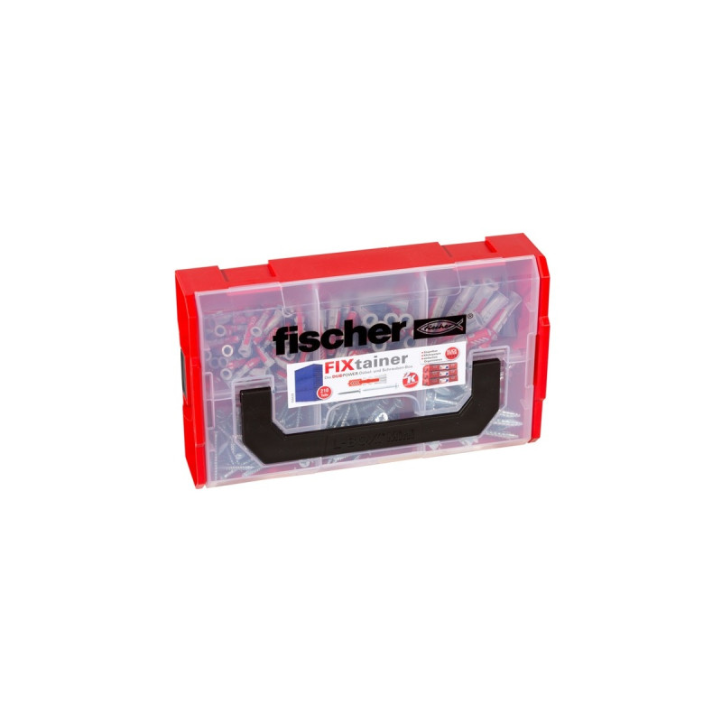 fischer FixTainer-DUOPOWER + Schraube, Dübel(hellgrau/rot, mit Schrauben, 210-teilig)