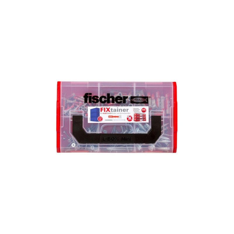 fischer FixTainer-DUOPOWER + Schraube, Dübel(hellgrau/rot, mit Schrauben, 210-teilig)
