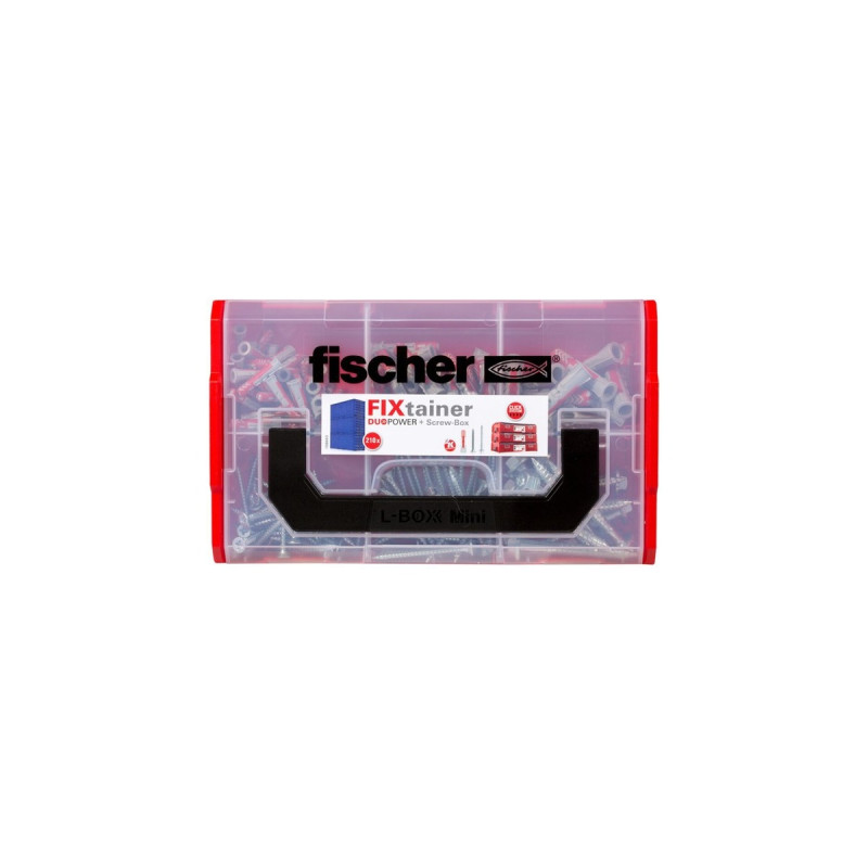fischer FixTainer-DuoPower + Schraube NV, Dübel(hellgrau/rot, mit Schrauben, 210-teilig)