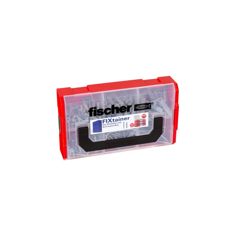 fischer FixTainer SX-Dübel- und Schrauben-Box(hellgrau, mit Schrauben, 210-teilig)