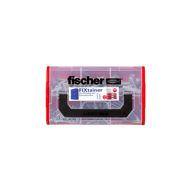 fischer FixTainer SX-Dübel- und Schrauben-Box(hellgrau, mit Schrauben, 210-teilig)