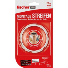 fischer GOW Montagestreifen, 19 Stück, Klebeband(weiß)
