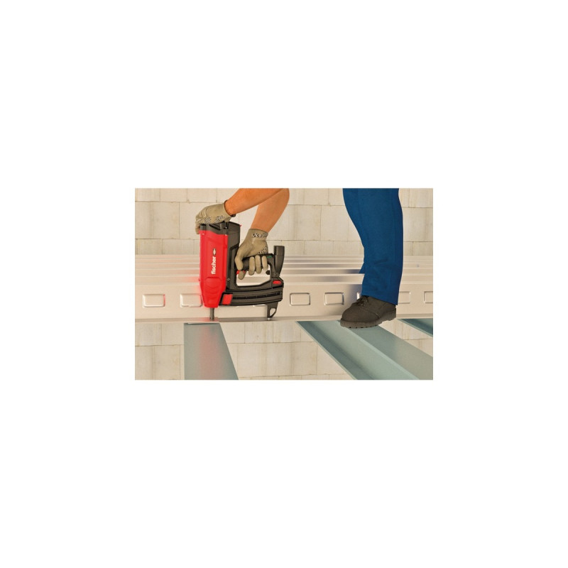 fischer Gasbetriebenes Setzgerät FGC 100, für Beton und Stahl, Nagler(rot/schwarz, 2x Li-Ionen Akku 2,5Ah, in XL-BOXX)