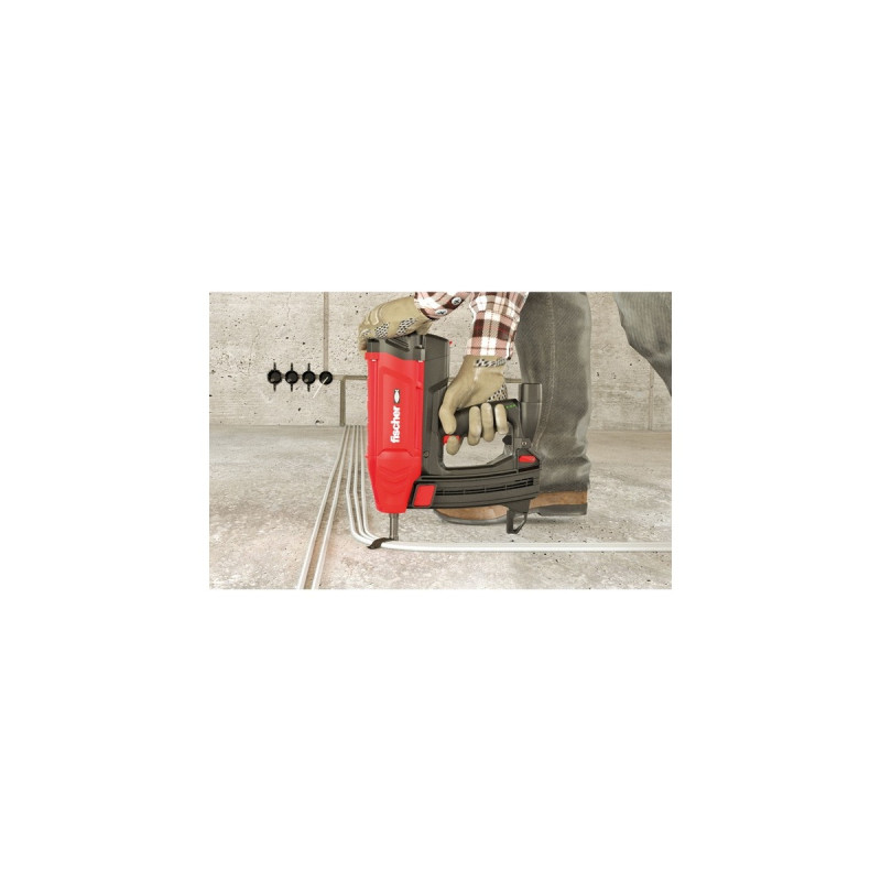 fischer Gasbetriebenes Setzgerät FGC 100, für Beton und Stahl, Nagler(rot/schwarz, 2x Li-Ionen Akku 2,5Ah, in XL-BOXX)