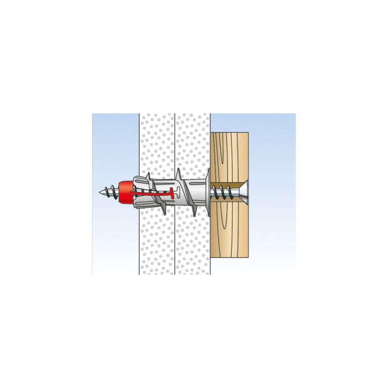 fischer Gipskartondübel DUOBLADE(hellgrau/rot, 40 Stück)