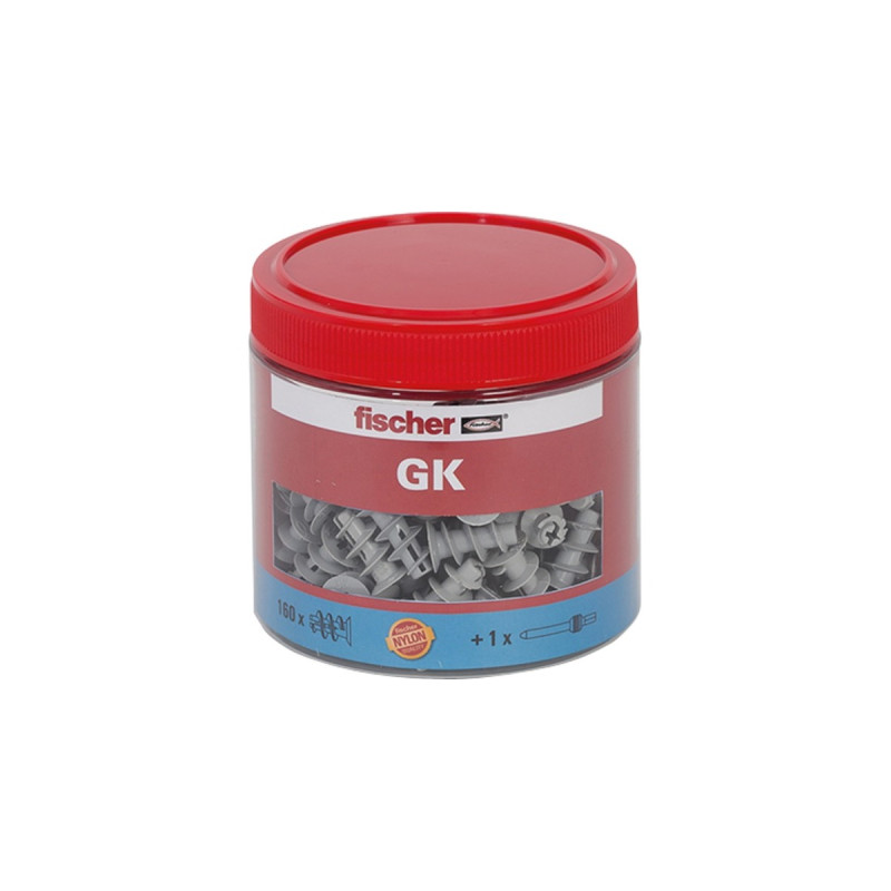 fischer Gipskartondübel GK, Dose(hellgrau, 160 Stück)