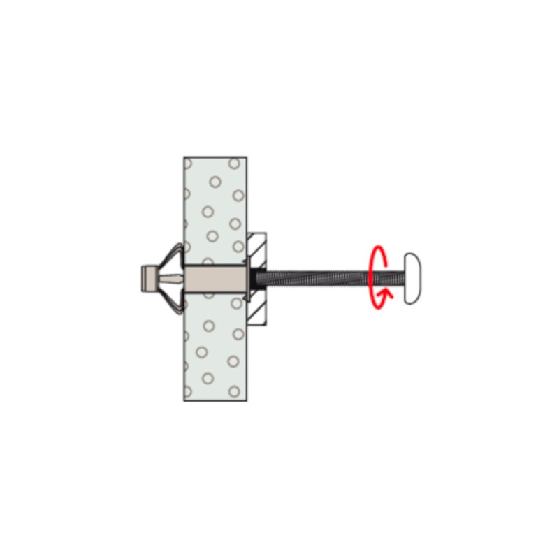 fischer Hohlraum-Metalldübel HM 4x32 S(silber, 50 Stück, mit metrischer Schraube)