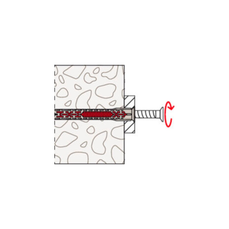 fischer Langschaftdübel DuoXpand 10x140 T(hellgrau/rot, 50 Stück)