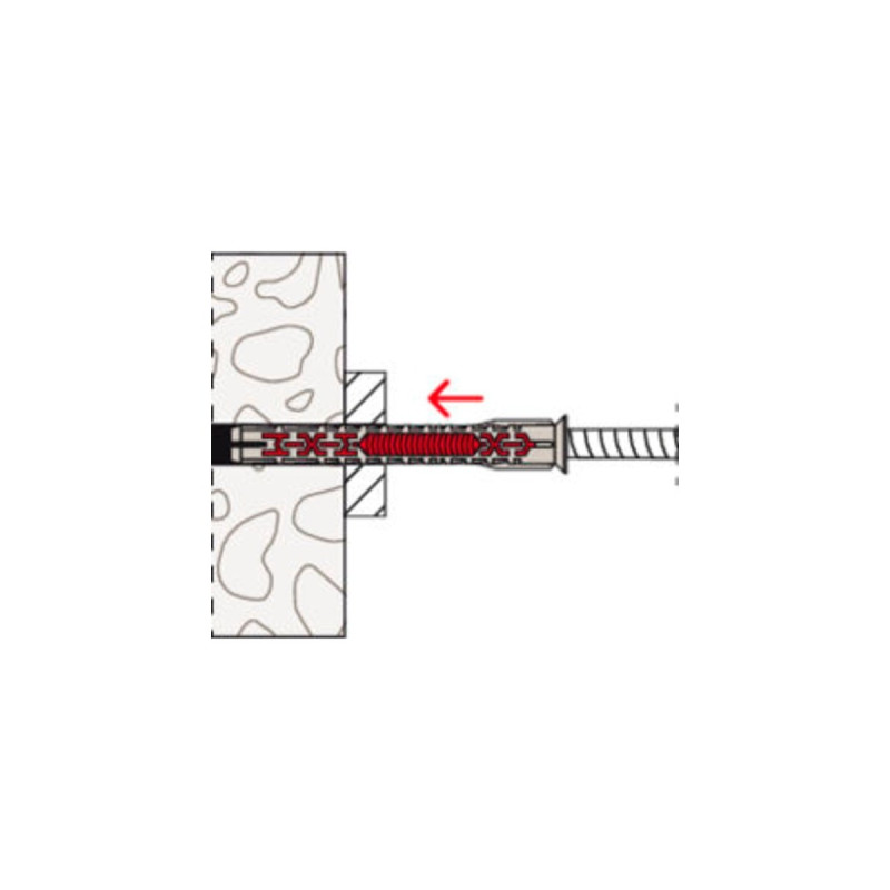 fischer Langschaftdübel DuoXpand 10x180 T(hellgrau/rot, 50 Stück)