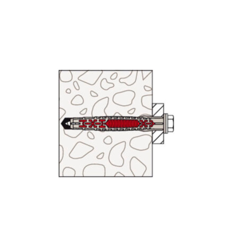 fischer Langschaftdübel DuoXpand 10x80 FUS(hellgrau/rot, 50 Stück)