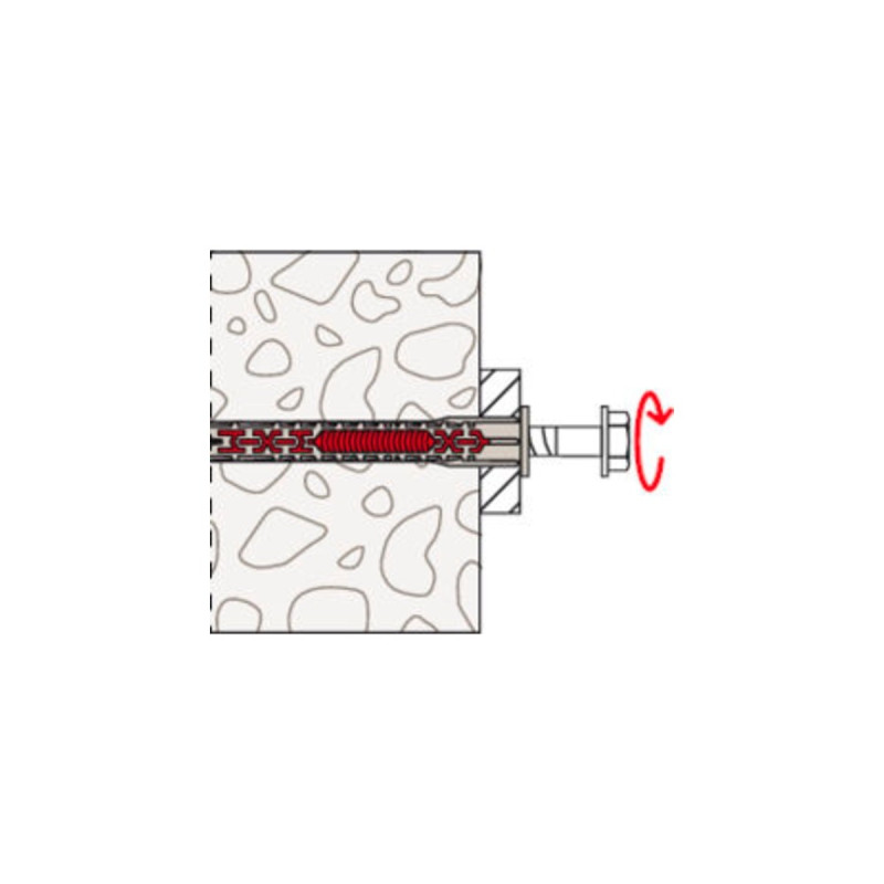 fischer Langschaftdübel DuoXpand 10x80 FUS R(hellgrau/rot, 50 Stück)
