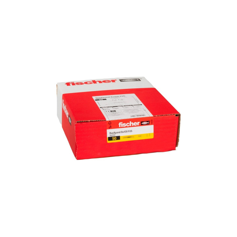 fischer Langschaftdübel DuoXpand 8x100 FUS(hellgrau/rot, 50 Stück)