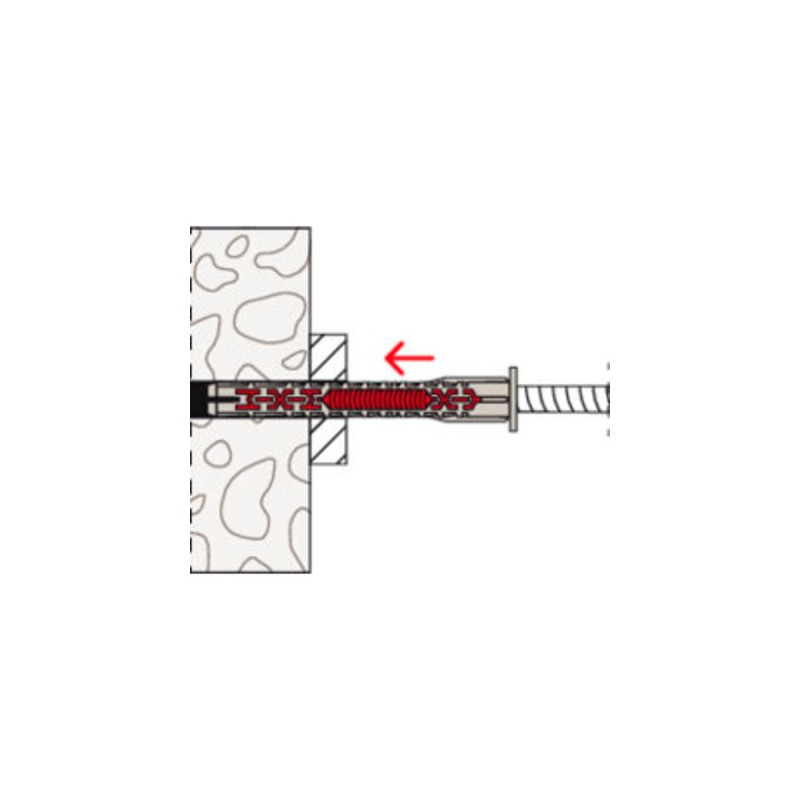 fischer Langschaftdübel DuoXpand 8x80 FUS(hellgrau/rot, 50 Stück)