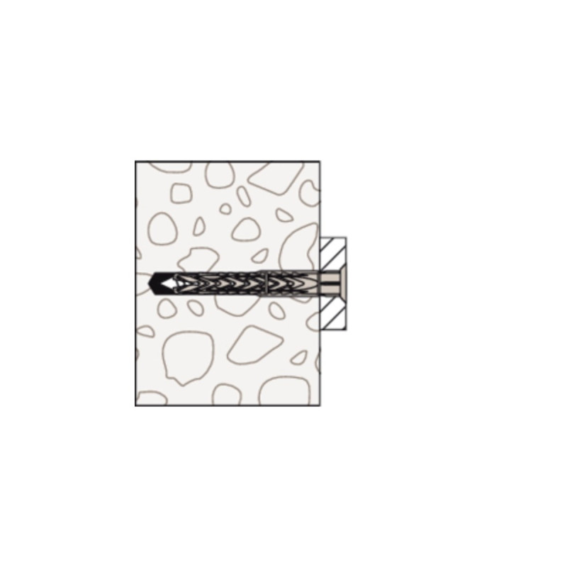fischer Langschaftdübel SXRL 8x120 T(hellgrau, 50 Stück, mit Schraube)