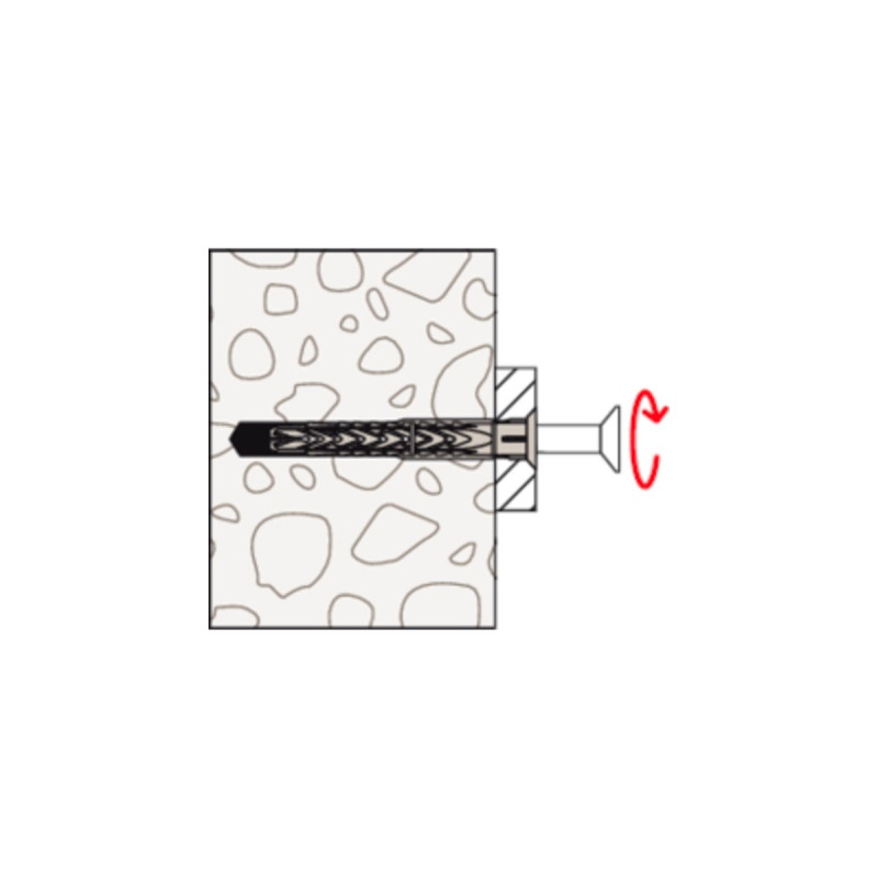 fischer Langschaftdübel SXRL 8x120 T(hellgrau, 50 Stück, mit Schraube)