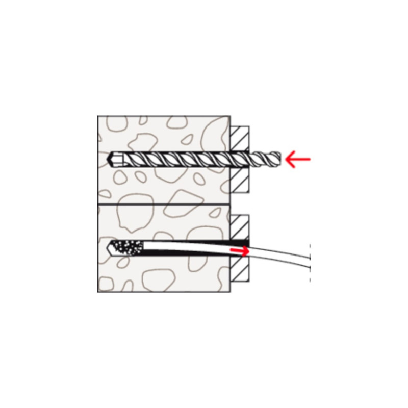 fischer Langschaftdübel SXRL 8x80 T(hellgrau, 50 Stück, mit Schraube)
