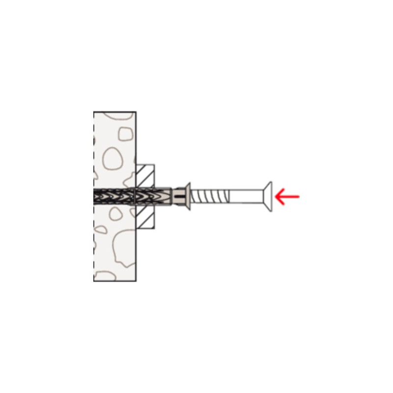 fischer Langschaftdübel SXRL 8x80 T(hellgrau, 50 Stück, mit Schraube)