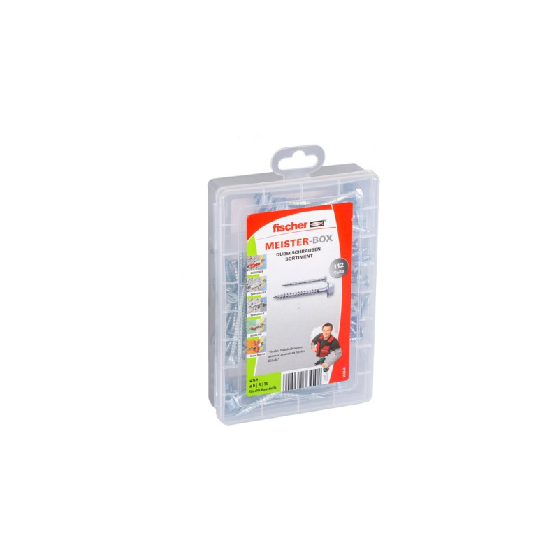 fischer Meister-Box Dübelschrauben, Schrauben-Set(112-teilig)