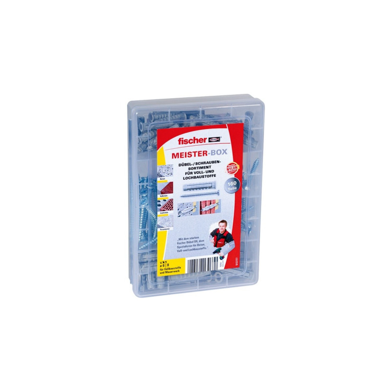 fischer Meister-Box mit Dübel SX und Schrauben(hellgrau, 160-teilig)