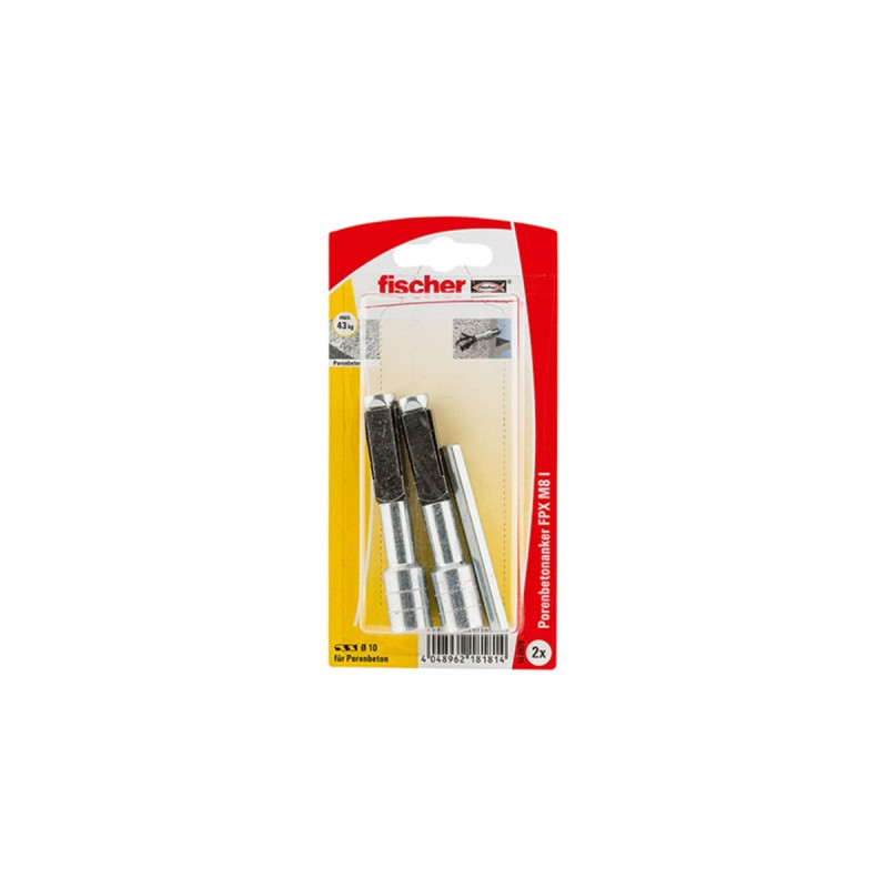 fischer Porenbetonanker FPX-I M8 K, Dübel(silber/schwarz, 2 Stück)