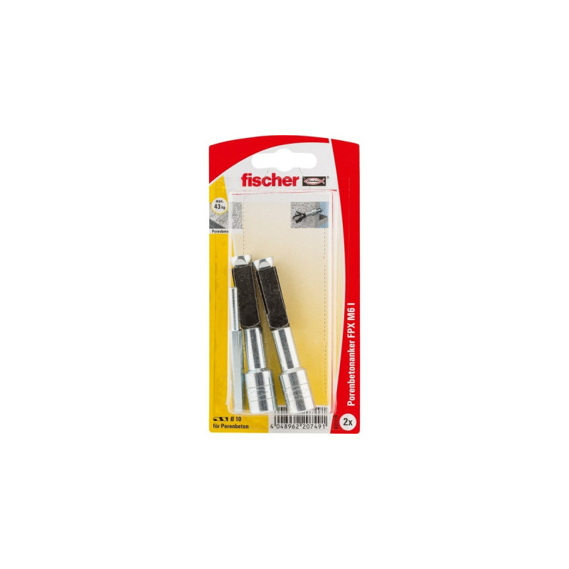 fischer Porenbetonanker FPX - I M6, Dübel(silber/schwarz, 2 Stück)