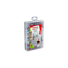 fischer ProfiBox DuoPower + EasyHook + Schraube A2, Dübel(weiß, 128-teilig, mit EasyHook Haken)