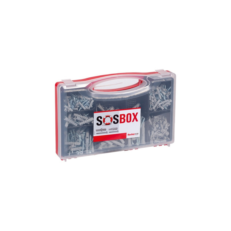 fischer SOSBOX Dübel S + FU + Schrauben(hellgrau, 360-teilig)