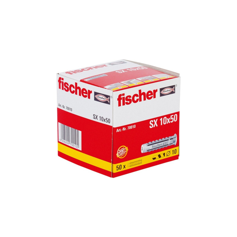 fischer Spreizdübel SX 10x50(hellgrau, 50 Stück)