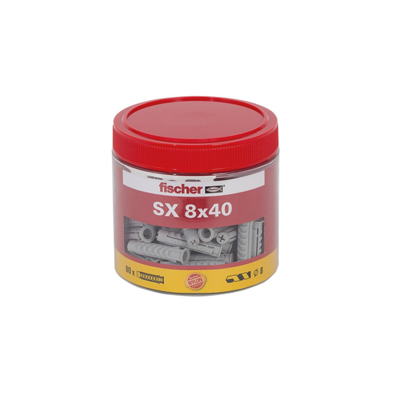 fischer Spreizdübel SX 8x40, Dose(hellgrau, 80 Stück)